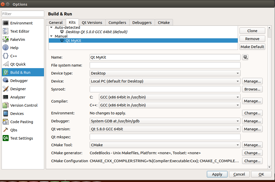 cmake generate qt creator project